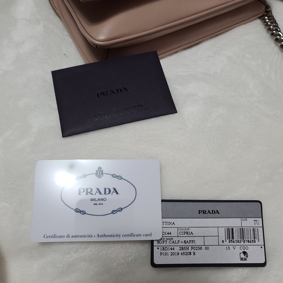 Prada Blush Mixed Saffiano and Lamb Leather Crossb - Picture 2 of 10
